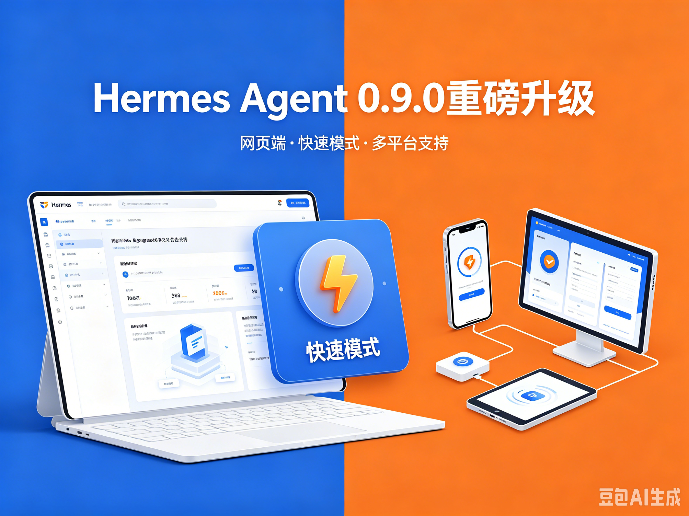 Hermes Agent 0.9.0 重磅升级！网页端 + 快速模式 + 16 平台支持，太香了！